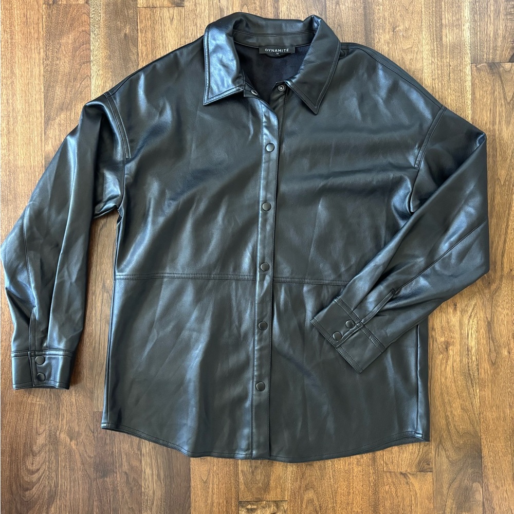 Dynamite Faux Leather Shacket
